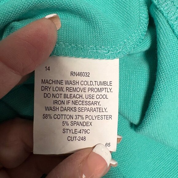 Southern Lady Sleeveless Top Womens Size Large Mint Green Tank Layering Casual - Picture 6 of 7